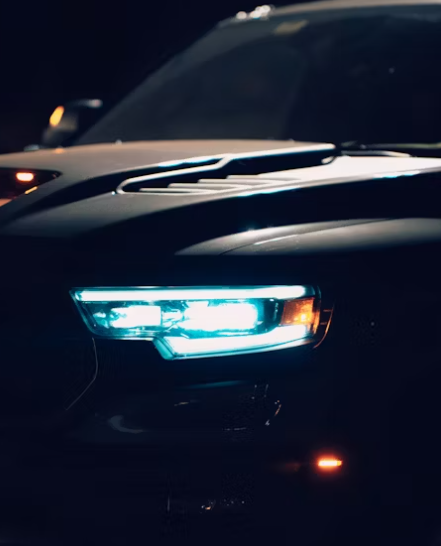 car's LED headlights