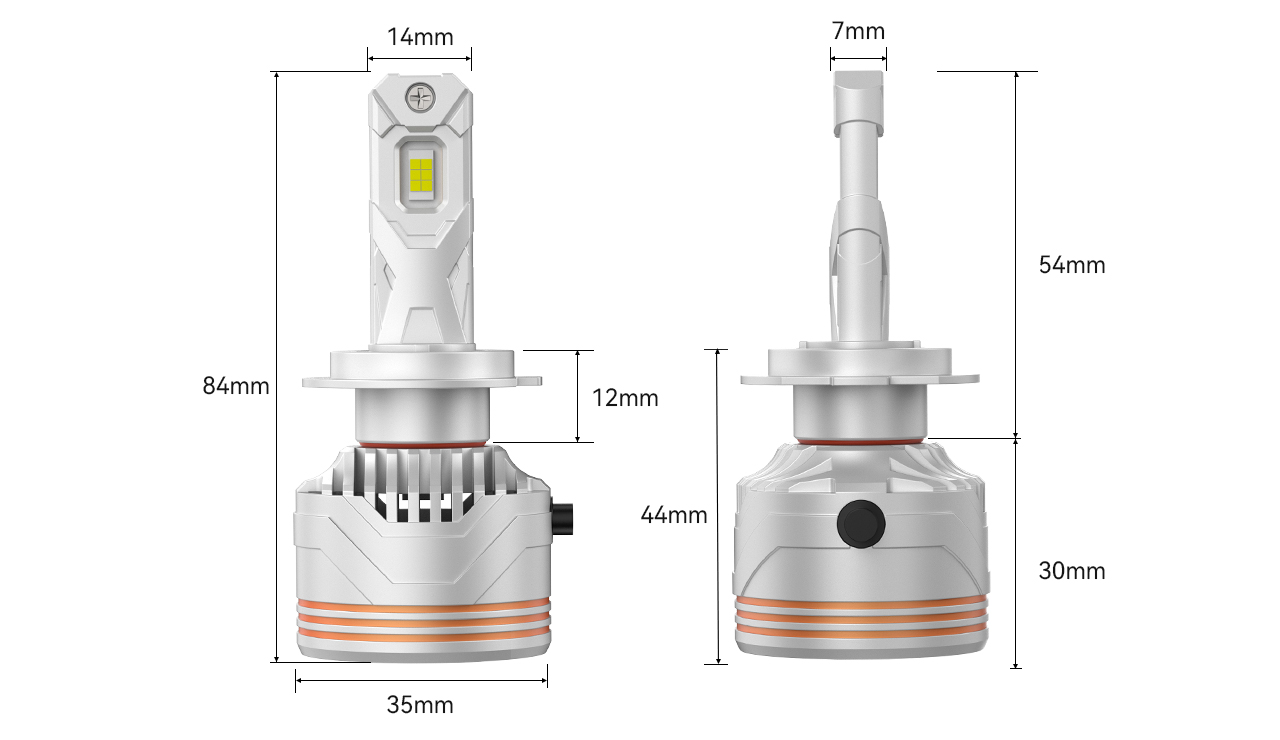 High brightness car LED headlights size, High power automotive LED headlights size