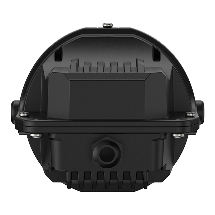 Die Unterseite des GT8 Nebelscheinwerfers, die seine robuste, nach IP65 zertifizierte Versiegelung und schlagfeste Konstruktion zeigt, die das Eindringen von Wasser und Staub unter härtesten Bedingungen verhindert.